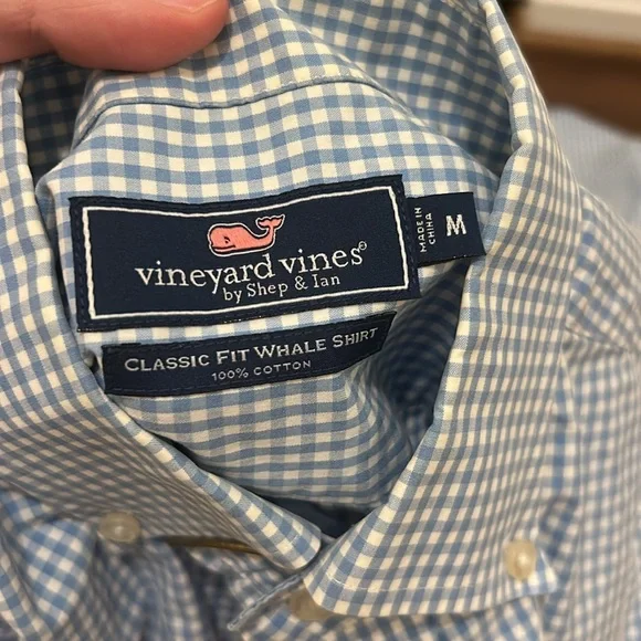 Men's Blue Checkered Shirt - Picture 2 of 3